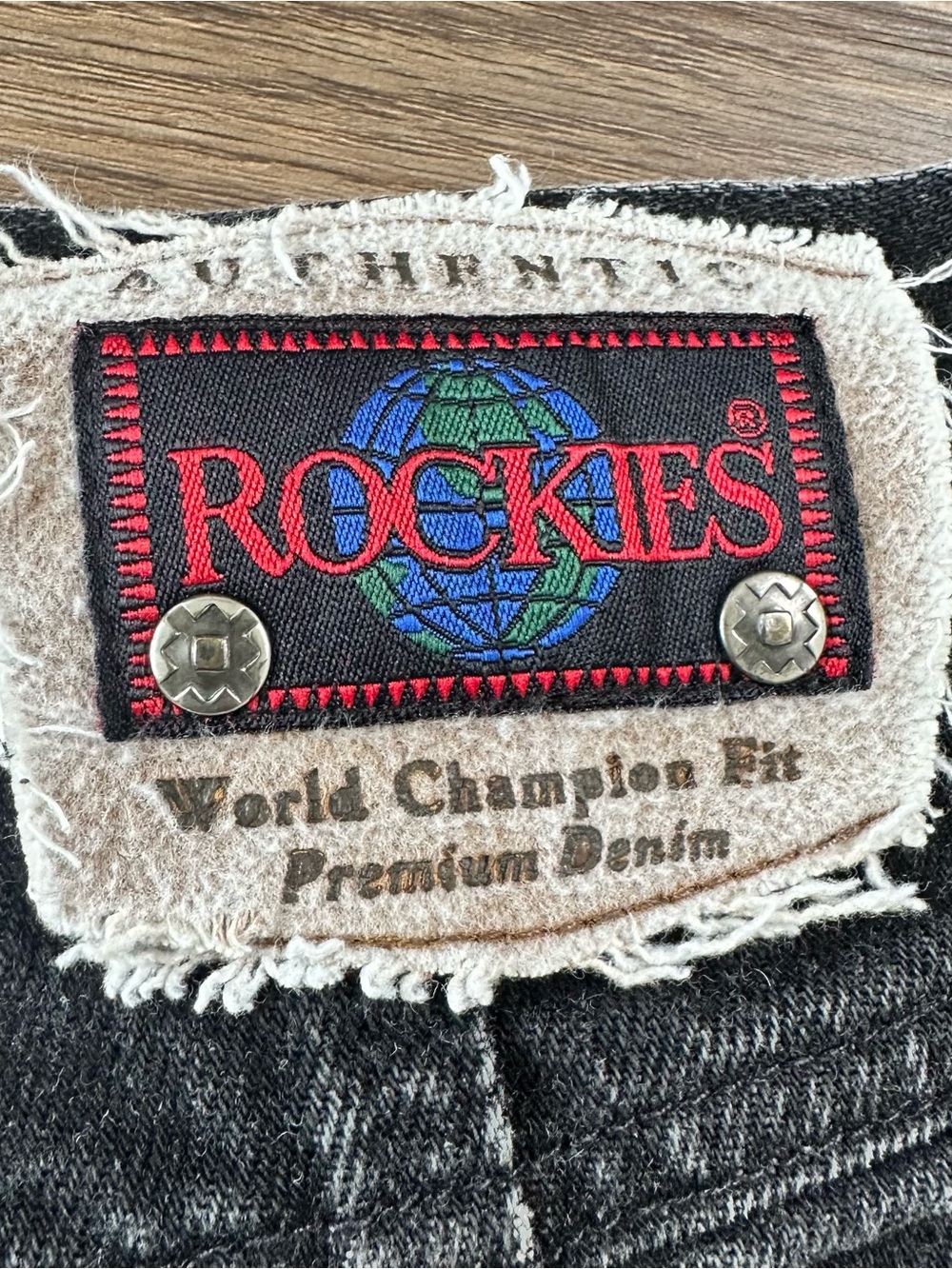 Vintage Rockies High Waisted Cut Off Denim Jean Shorts Western Black Womens 11 - Picture 6 of 12